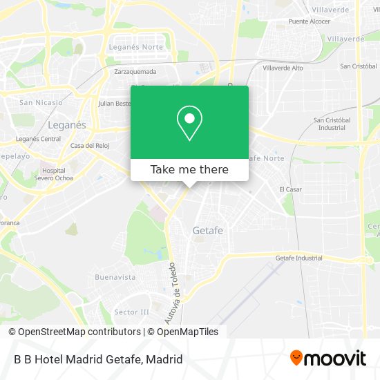 mapa B B Hotel Madrid Getafe