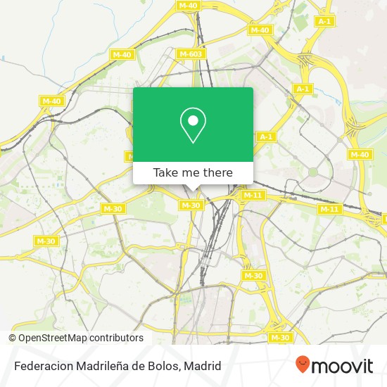 Federacion Madrileña de Bolos map