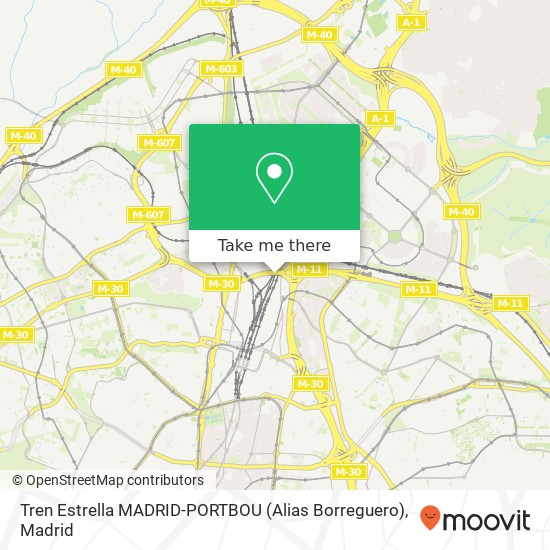 Tren Estrella MADRID-PORTBOU (Alias Borreguero) map