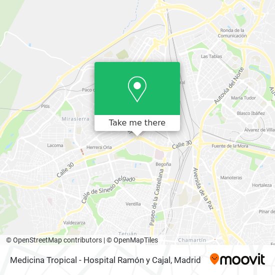 Medicina Tropical - Hospital Ramón y Cajal map