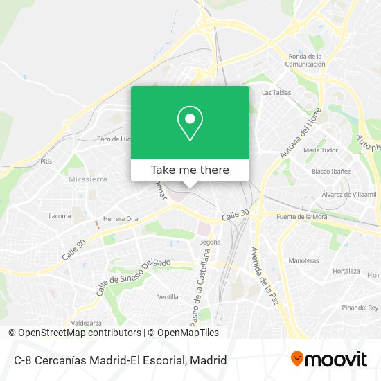 C-8 Cercanías Madrid-El Escorial map