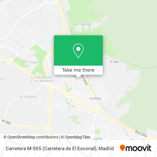 mapa Carretera M-505 (Carretera de El Escorial)