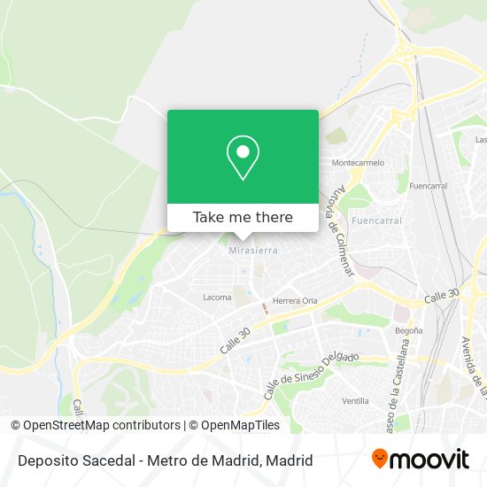 Deposito Sacedal - Metro de Madrid map