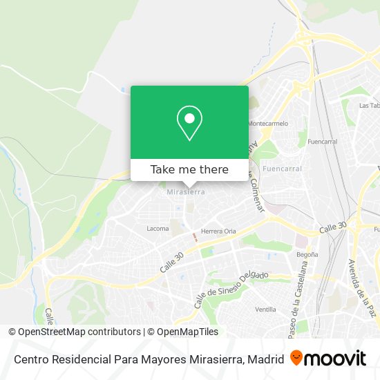 Centro Residencial Para Mayores Mirasierra map