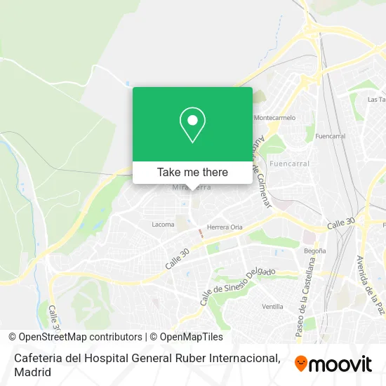 Cafeteria del Hospital General Ruber Internacional map