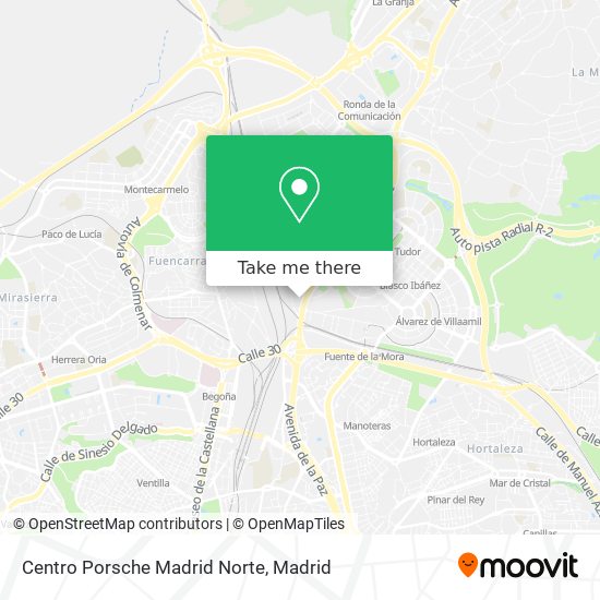 Centro Porsche Madrid Norte map