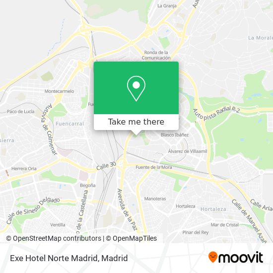 Exe Hotel Norte Madrid map