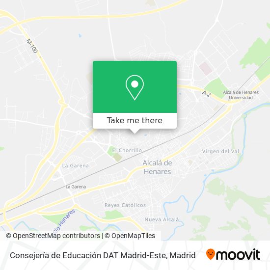 Consejería de Educación DAT Madrid-Este map