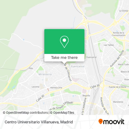 mapa Centro Universitario Villanueva