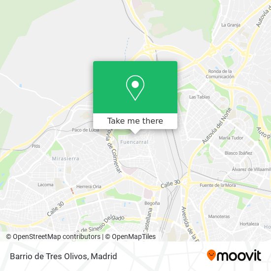 mapa Barrio de Tres Olivos