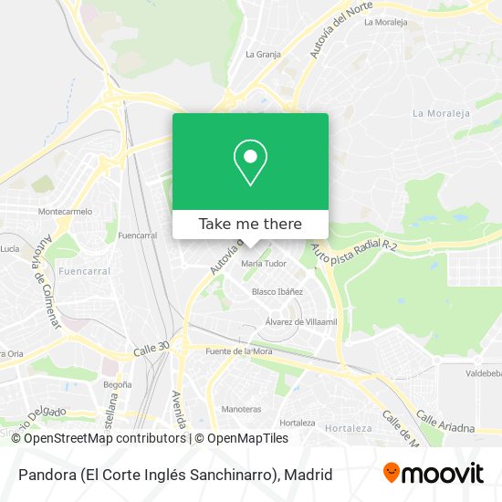Pandora (El Corte Inglés Sanchinarro) map