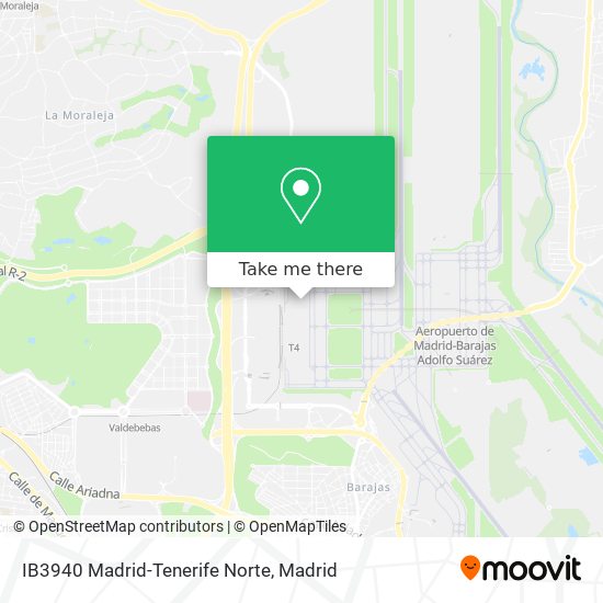 IB3940 Madrid-Tenerife Norte map