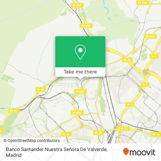 mapa Banco Santander Nuestra Señora De Valverde