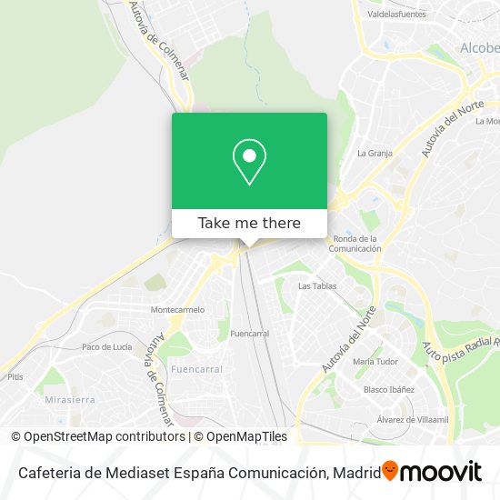 Cafeteria de Mediaset España Comunicación map