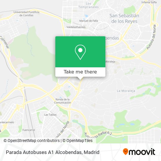 mapa Parada Autobuses A1 Alcobendas