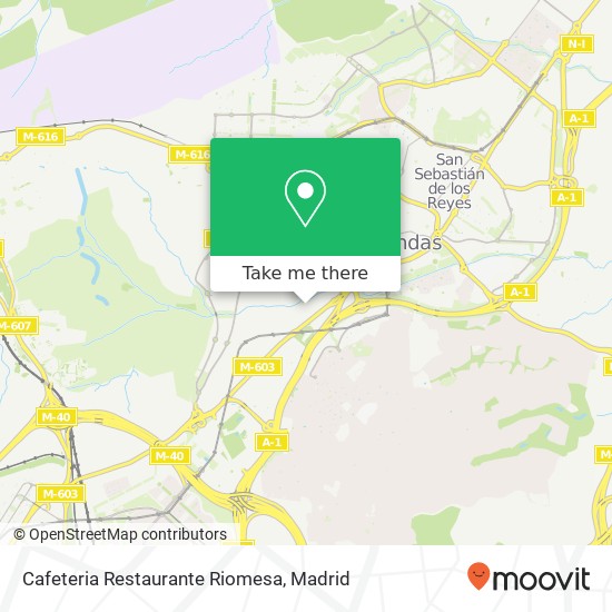 Cafeteria Restaurante Riomesa map