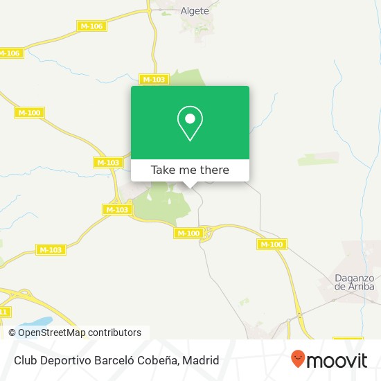 mapa Club Deportivo Barceló Cobeña