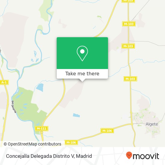 Concejalía Delegada Distrito V map