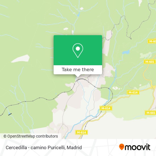 mapa Cercedilla - camino Puricelli