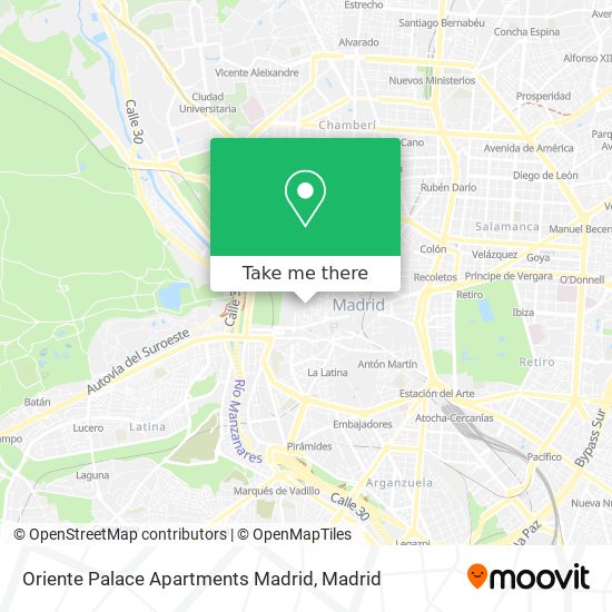 Oriente Palace Apartments Madrid map