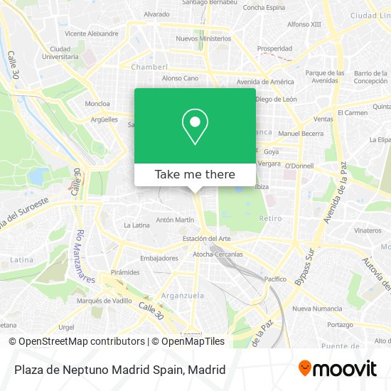 mapa Plaza de Neptuno Madrid Spain