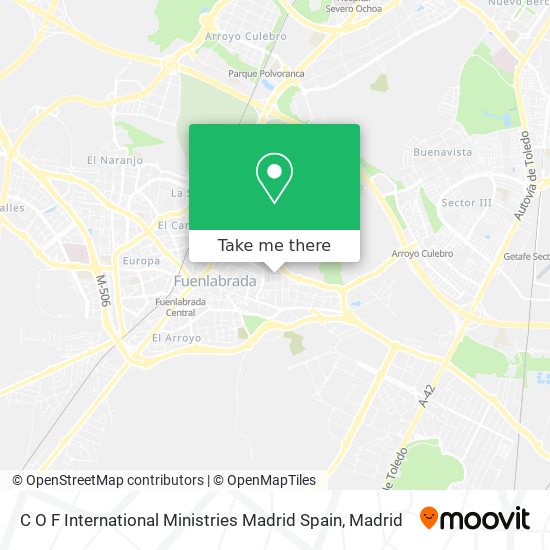 C O F International Ministries Madrid Spain map