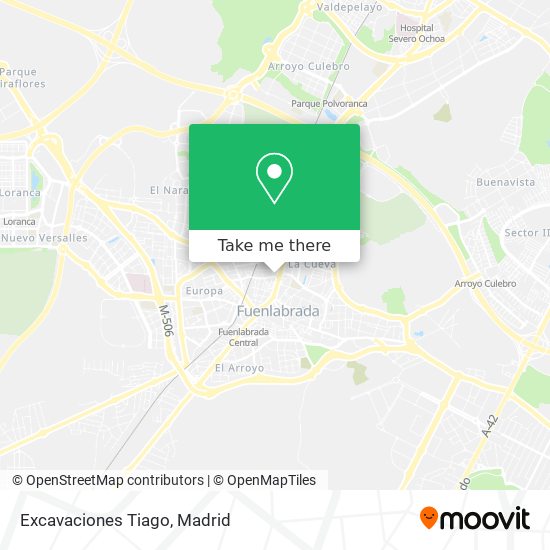 Excavaciones Tiago map