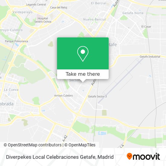 mapa Diverpekes Local Celebraciones Getafe