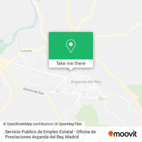 Servicio Publico de Empleo Estatal - Oficina de Prestaciones Arganda del Rey map