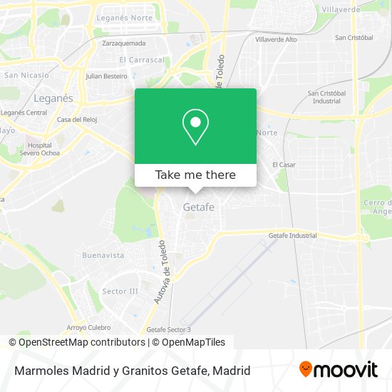 Marmoles Madrid y Granitos Getafe map