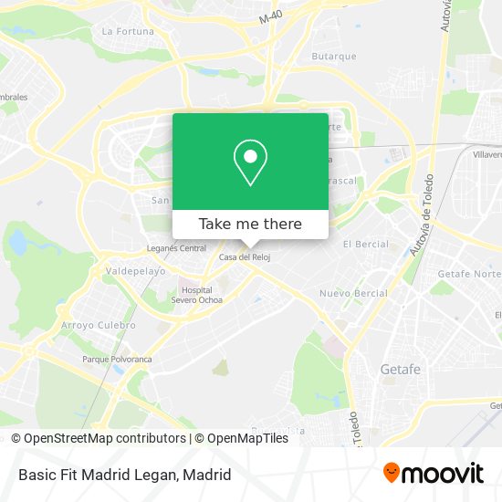 mapa Basic Fit Madrid Legan