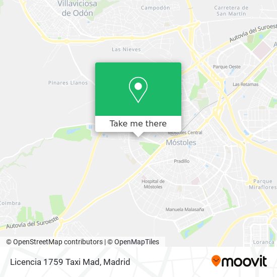 Licencia 1759 Taxi Mad map