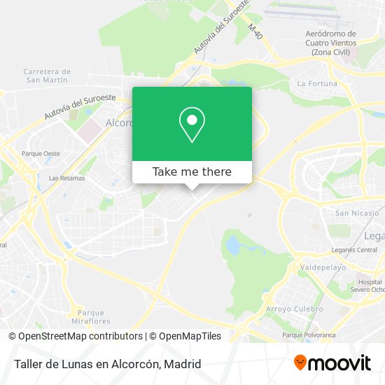 mapa Taller de Lunas en Alcorcón