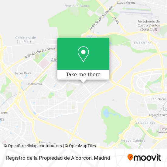 mapa Registro de la Propiedad de Alcorcon