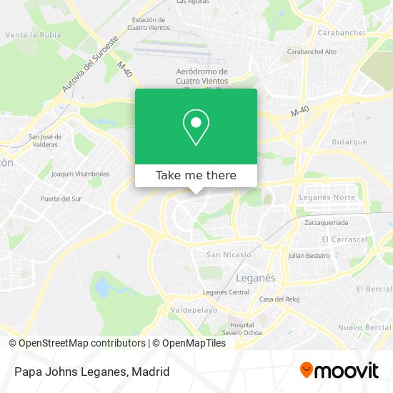 mapa Papa Johns Leganes