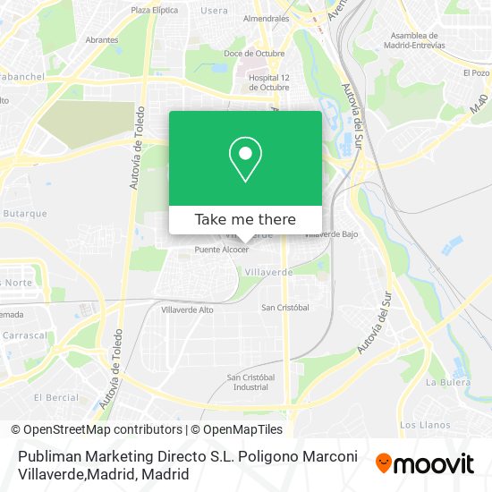 mapa Publiman Marketing Directo S.L. Poligono Marconi Villaverde,Madrid