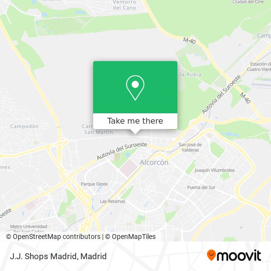 J.J. Shops Madrid map