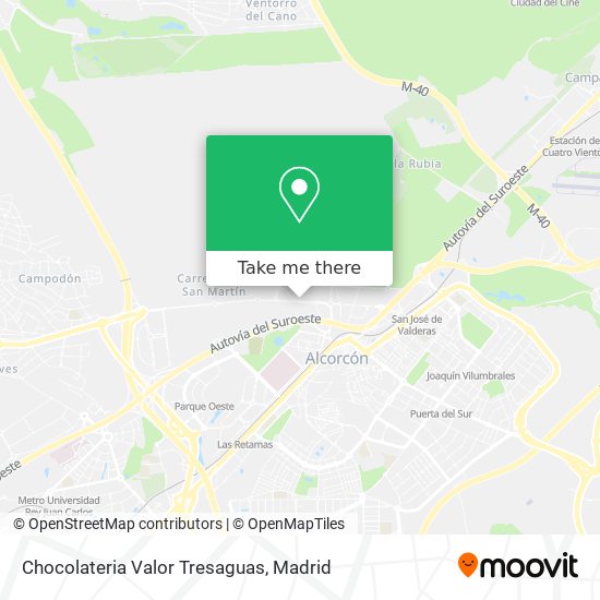 Chocolateria Valor Tresaguas map