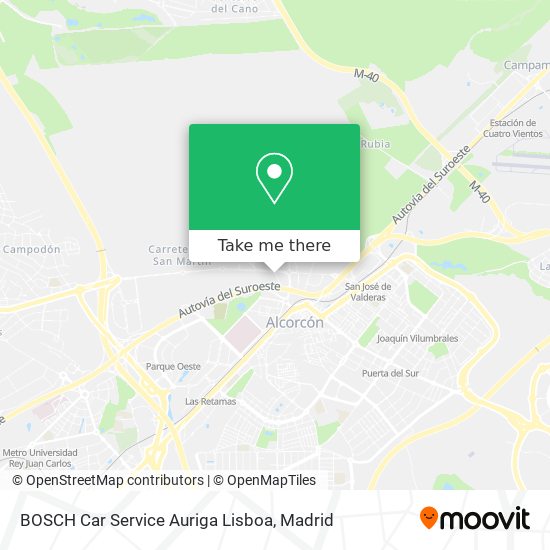 mapa BOSCH Car Service Auriga Lisboa