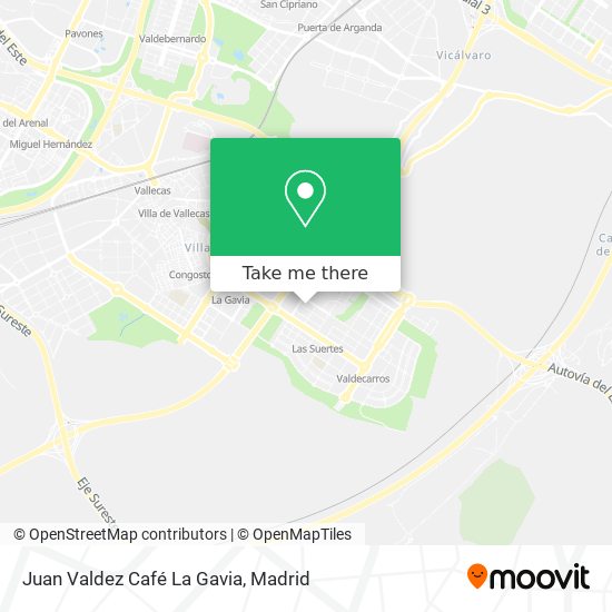 mapa Juan Valdez Café La Gavia