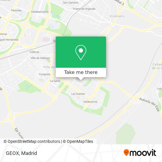 How to get to GEOX Madrid by Metro, Bus Train?