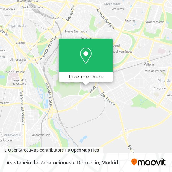 mapa Asistencia de Reparaciones a Domicilio