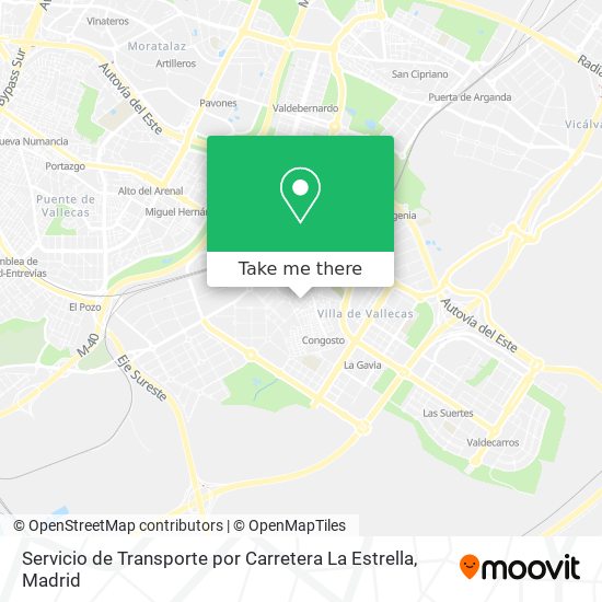 mapa Servicio de Transporte por Carretera La Estrella