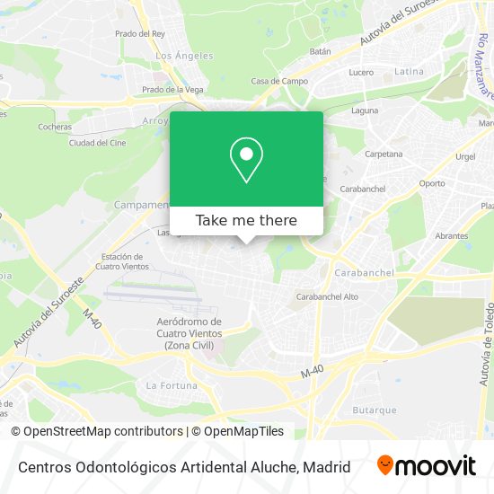 mapa Centros Odontológicos Artidental Aluche