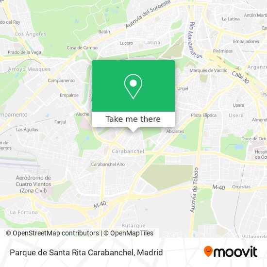 mapa Parque de Santa Rita Carabanchel