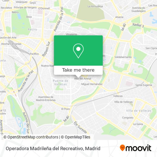 mapa Operadora Madrileña del Recreativo