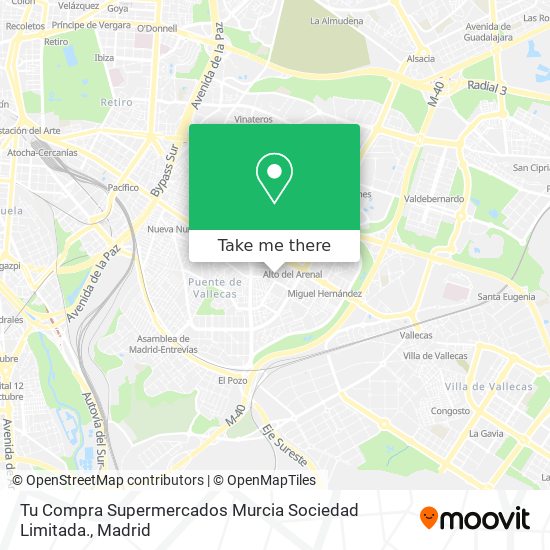 Tu Compra Supermercados Murcia Sociedad Limitada. map