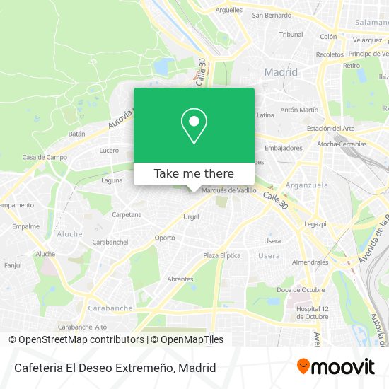 mapa Cafeteria El Deseo Extremeño
