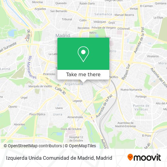 Izquierda Unida Comunidad de Madrid map