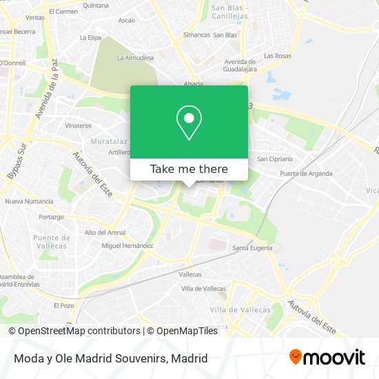 Moda y Ole Madrid Souvenirs map